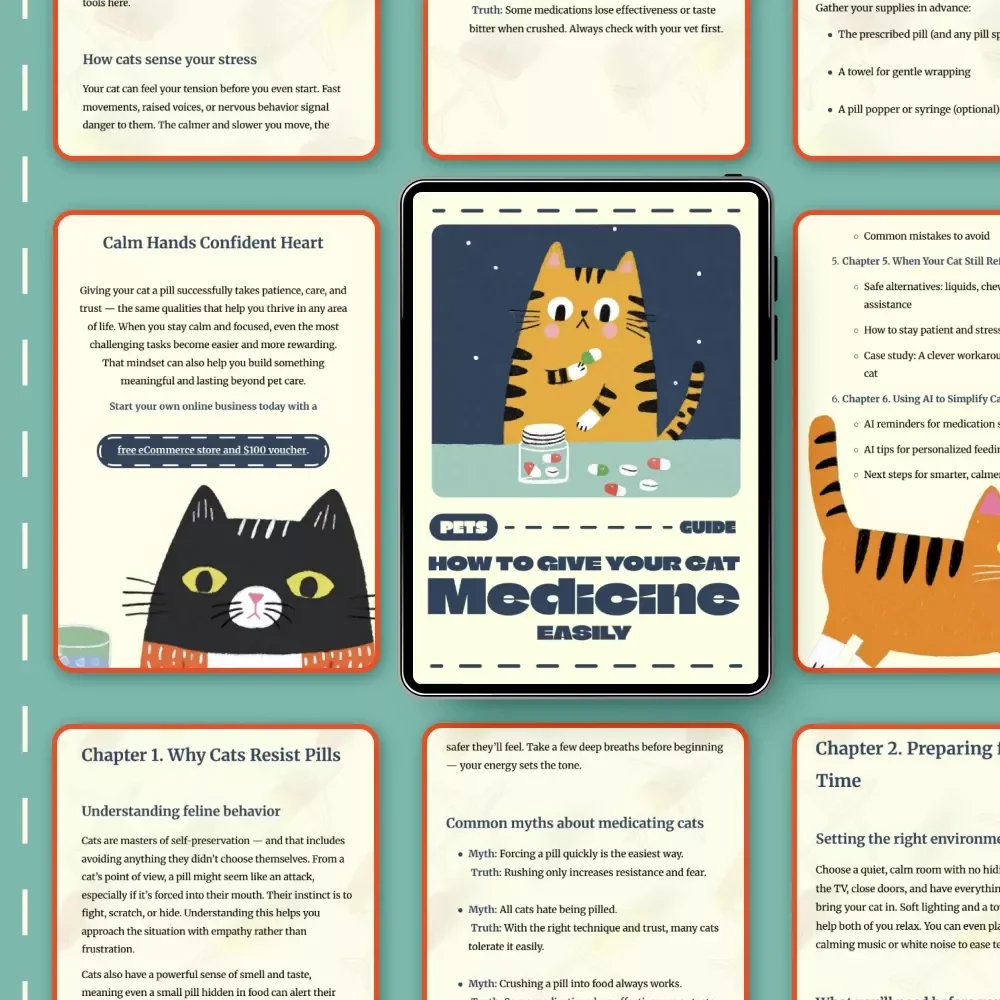 How to Give Your Cat Medicine Easily | eBook Guide for Cat Owners | Learn how to give a cat a pill without stress or scratches | Digital Download