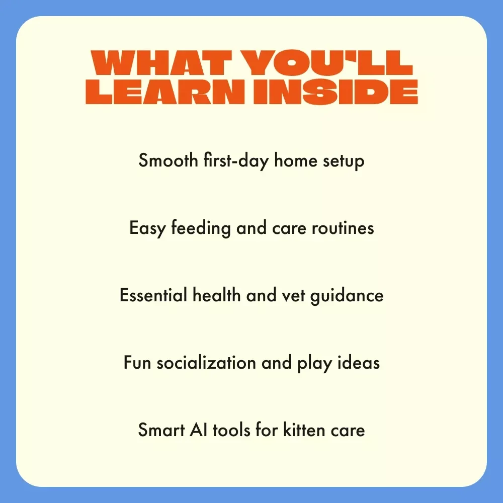 Kitten Kickstart: Your Complete Starter Kit for a Happy Kitten | Digital Guide for New Cat Owners | Starter Kit for New Kitten eBook | Printable Cat Care Manual