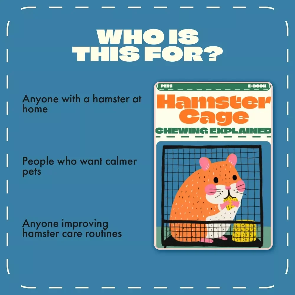 Hamster Cage Chewing Explained | Why Is My Hamster Chewing Its Cage? | Digital eBook Guide for Hamster Owners | Stop Cage Chewing with Practical Tips, AI Tools & Real-Life Cases