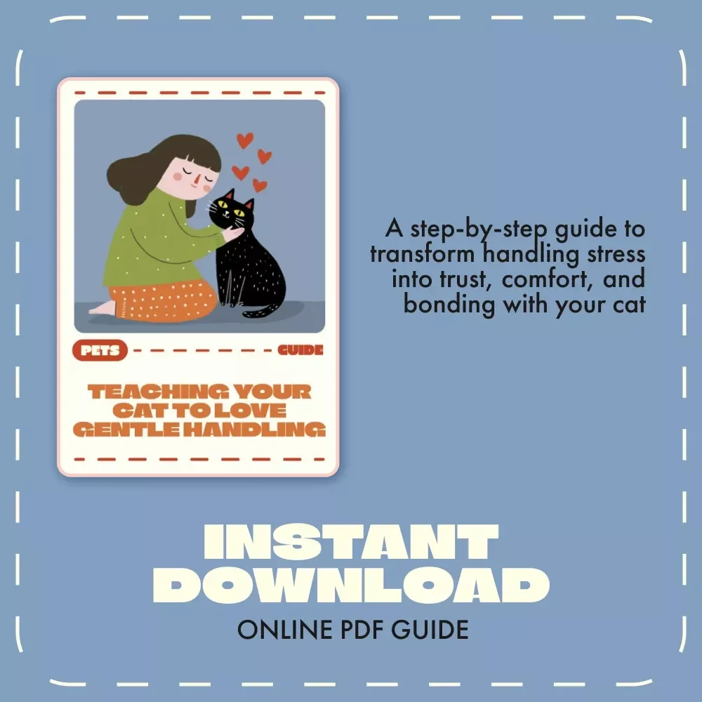 Teaching Your Cat to Love Gentle Handling | Printable Cat Training Guide | How to Teach a Cat to Tolerate Handling | Feline Behavior & Trust-Building eBook