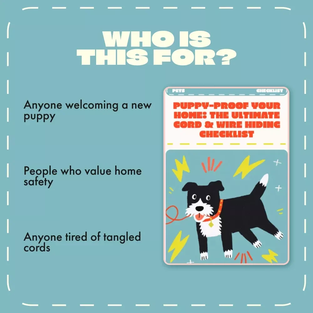 Puppy-Proof Your Home: The Ultimate Cord & Wire Hiding Checklist | Digital Download | How to Hide Cords and Wires from Puppies | Pet Safety Guide for New Puppy Owners