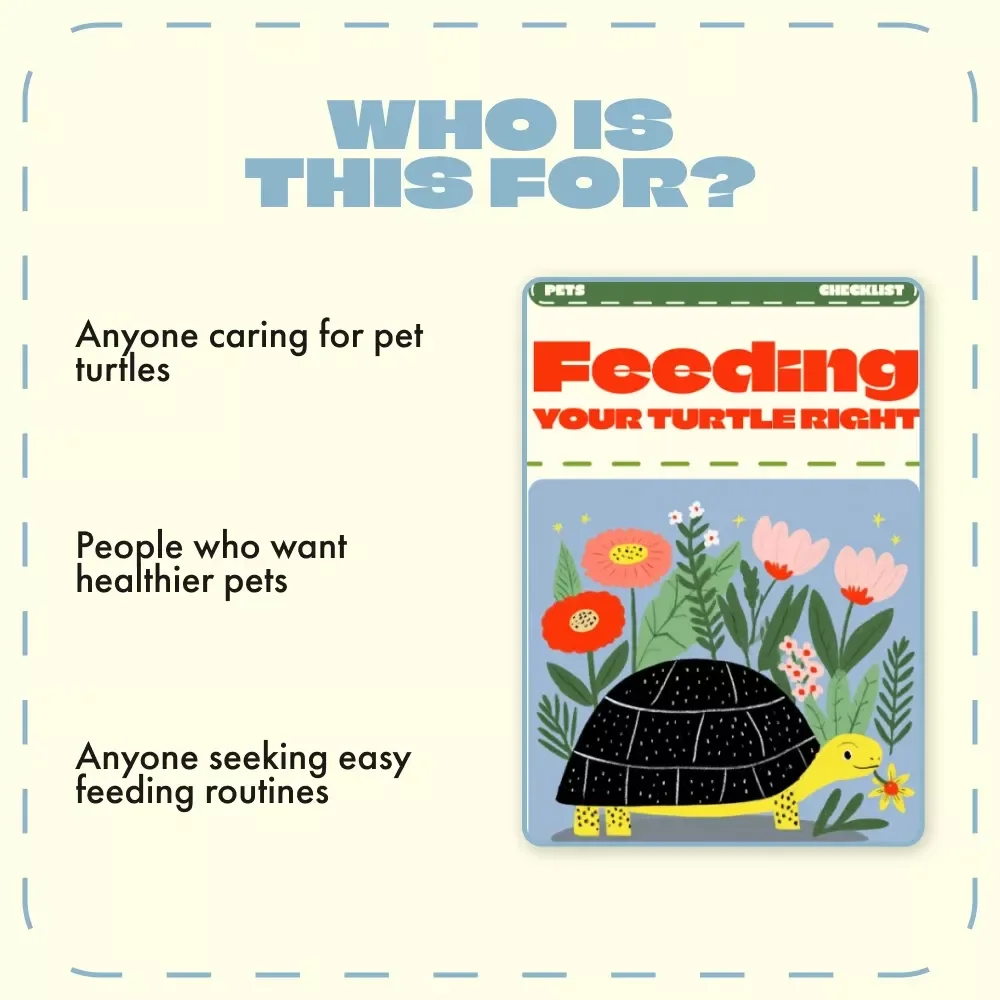 Feeding Your Turtle Right – Printable Turtle Feeding Checklist | Pet Turtle Care Guide | Digital Download for What to Feed Pet Turtles