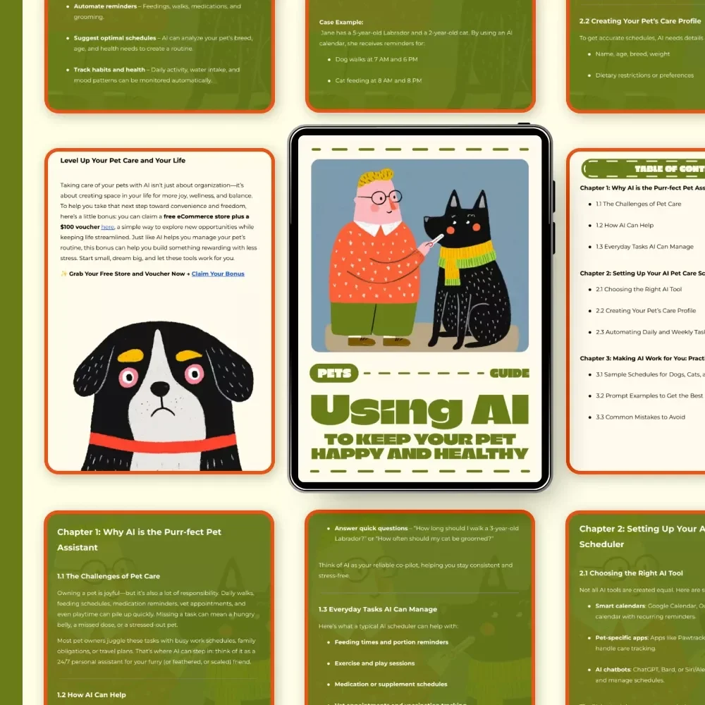 Using AI to Keep Your Pet Happy and Healthy | Digital Guide on How to Use AI to Schedule Pet Care Tasks, Track Wellness & Automate Daily Routines