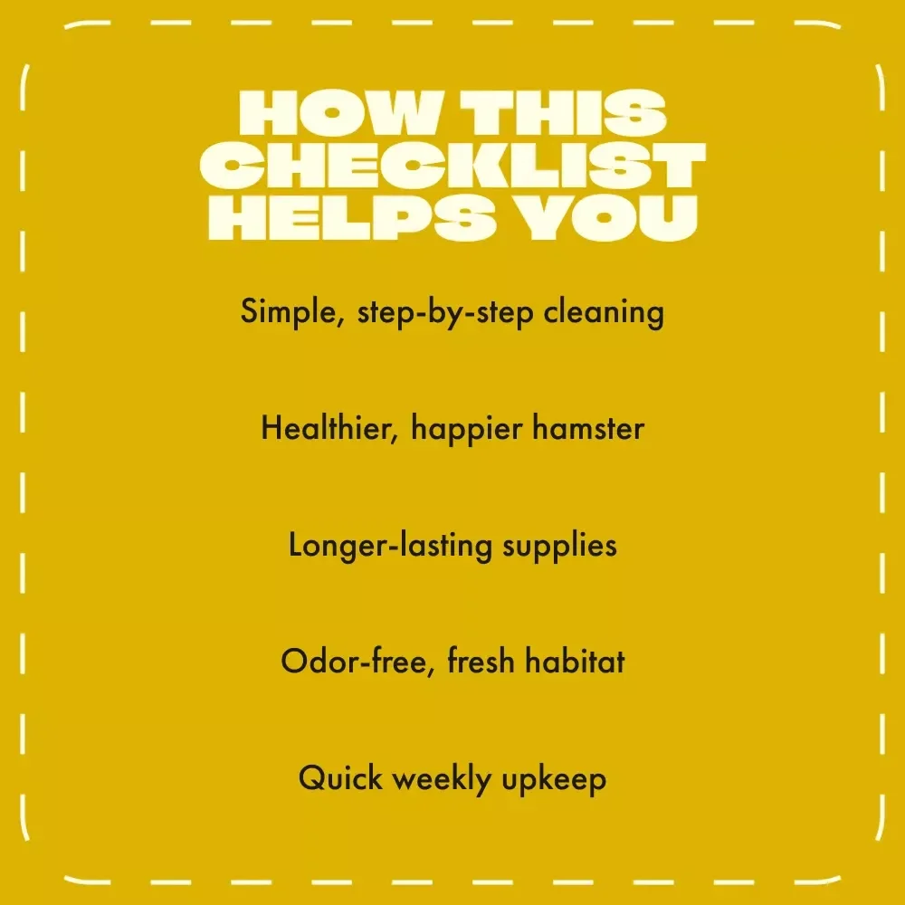 Sparkling Habitat, Happy Hamster! | Printable Hamster Cage Cleaning Checklist | How to Clean a Hamster Cage Step-by-Step Guide for Pet Owners