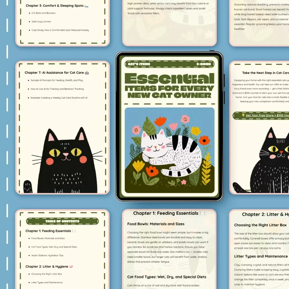 Essential Items for Every New Cat Owner | Printable Cat Care Guide, eBook & Checklist for Beginners | Digital Download for Pet Parents
