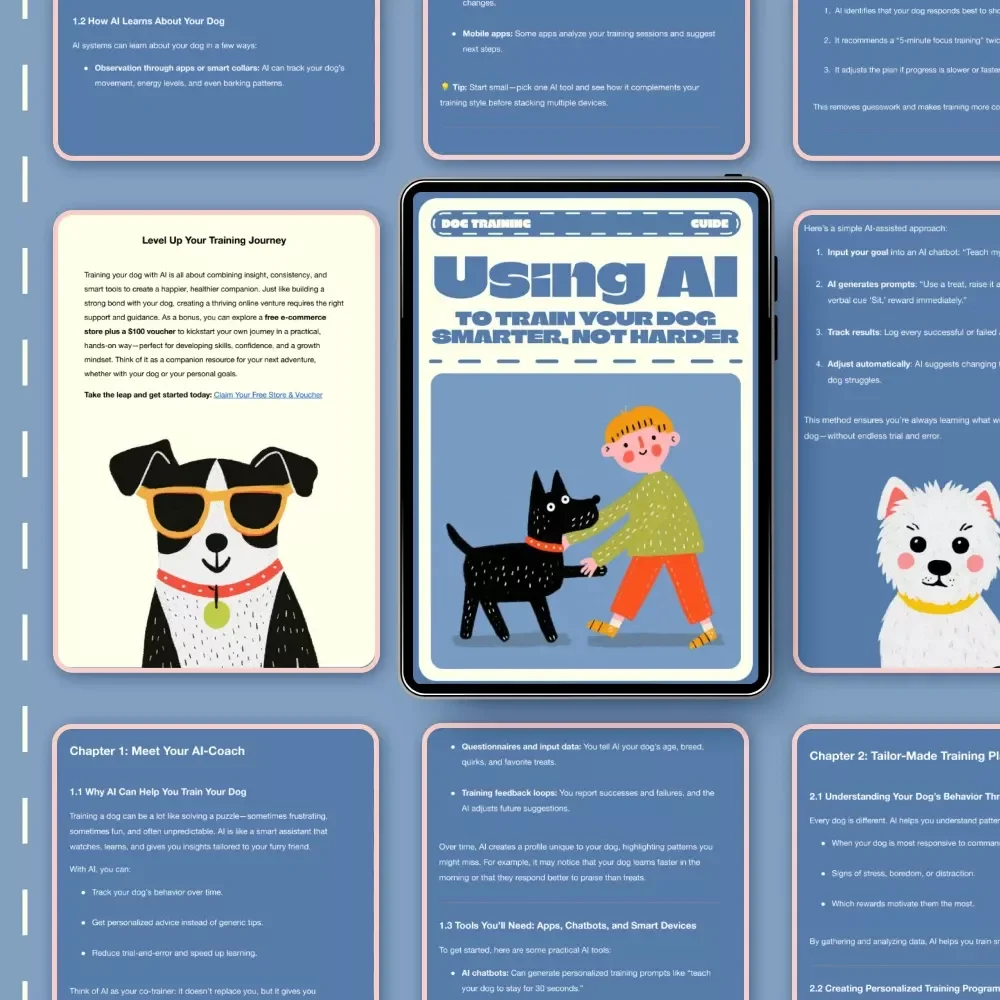 Using AI to Train Your Dog Smarter, Not Harder | Digital Guide on How to Use AI to Train Your Dog | Personalized Pet Training eBook for Smarter Results