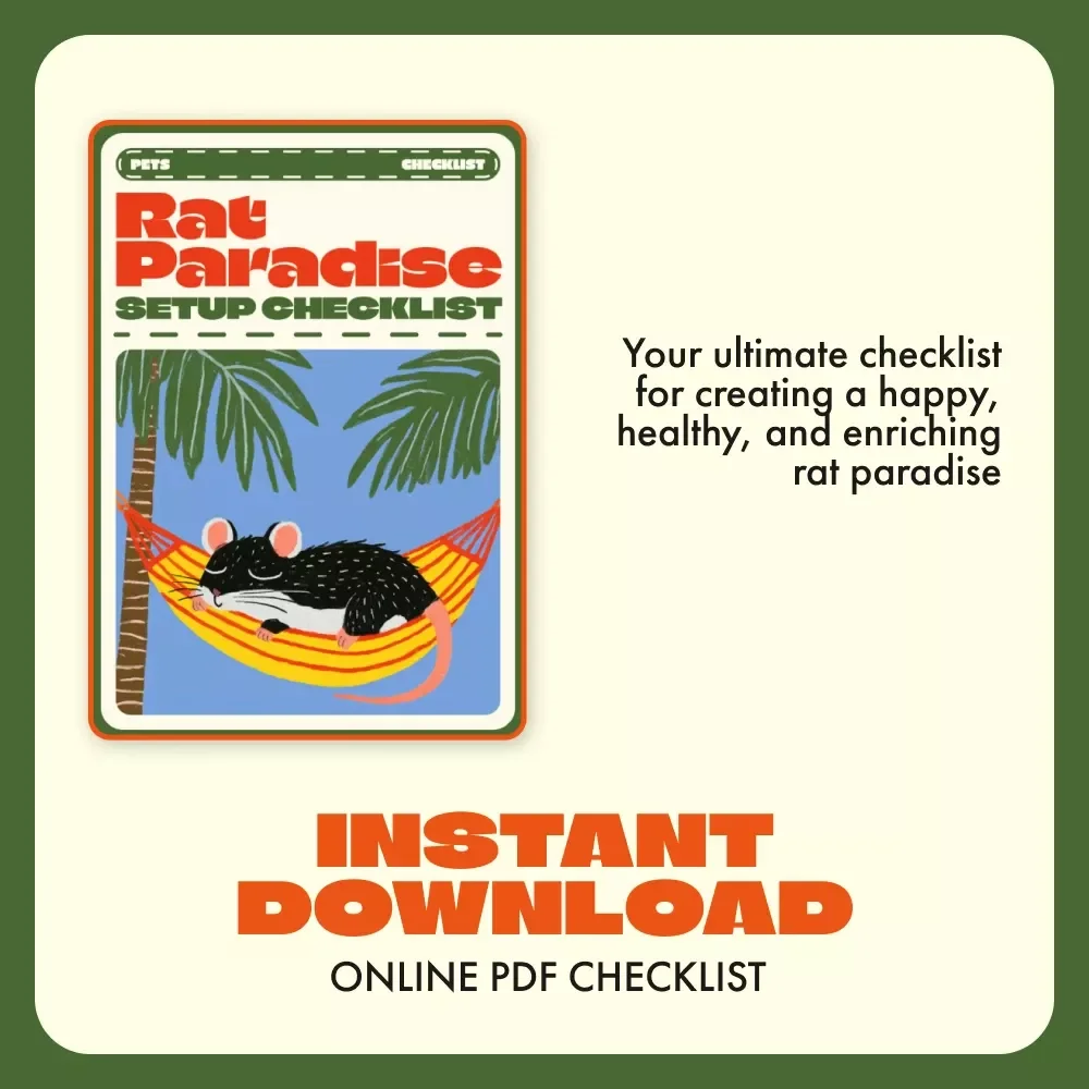 Rat Paradise Setup Checklist | Printable Rat Cage Setup and Enrichment Guide for Happy, Healthy Pet Rats | Digital Download for Rat Owners