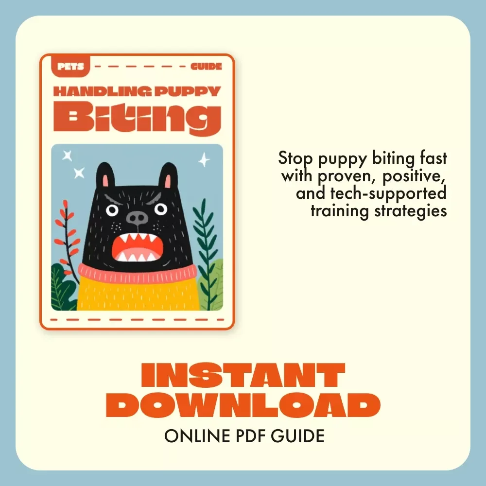 Handling Puppy Biting | How to Deal with Puppy Biting | Digital Guide for New Dog Owners | Puppy Training eBook & Printable Checklist | Gentle Behavior & Bite Control Tips