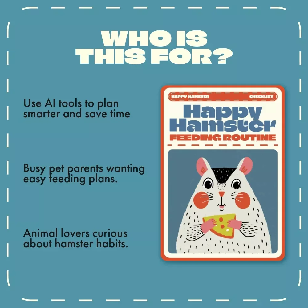 Happy Hamster Feeding Routine Checklist | Printable Guide for Pet Owners | Digital Download on How Often Should I Feed a Hamster | Hamster Care Schedule & Nutrition Planner