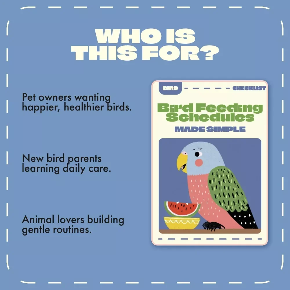 Bird Feeding Schedules Made Simple | Printable Bird Feeding Checklist | Digital Download for Daily Feeding Schedules for Birds