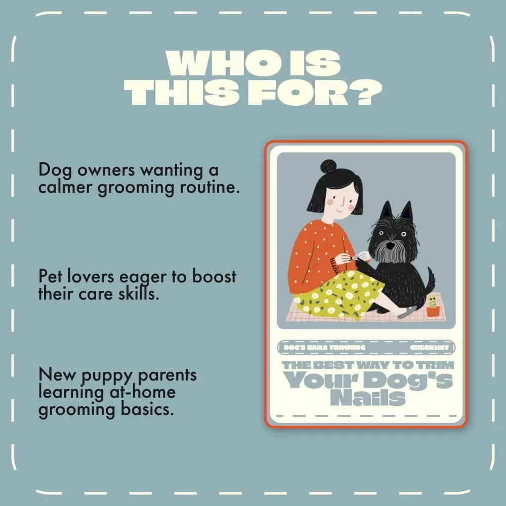 The Best Way to Trim Your Dog’s Nails | Printable Dog Nail Care Checklist | Digital Download for Pet Grooming at Home