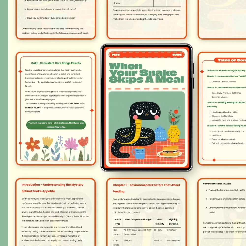 When Your Snake Skips a Meal – Ultimate Guide for Snake Owners | Why Is My Snake Refusing Food? Digital Feeding & Care Handbook