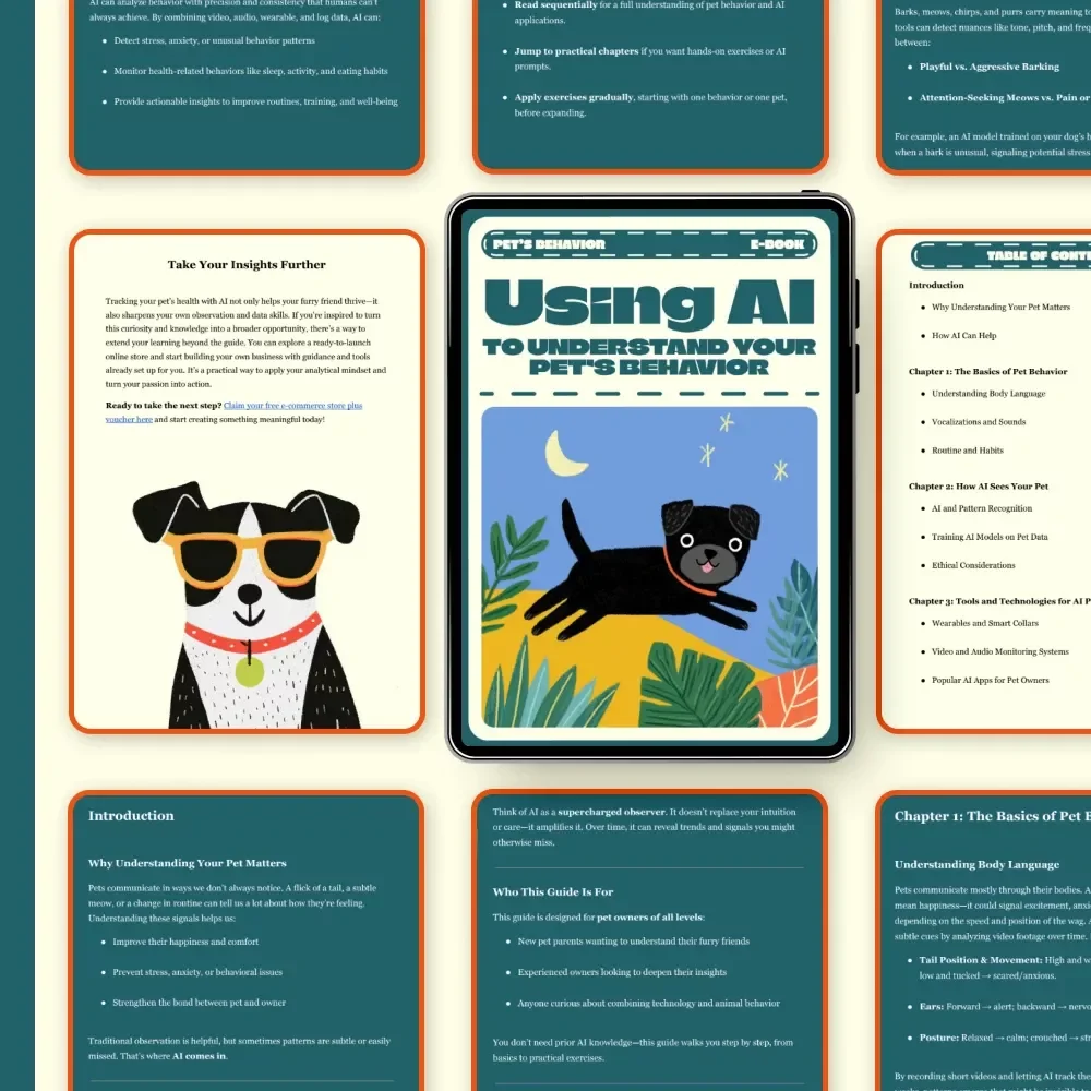 Using AI to Understand Your Pet’s Behavior | eBook Guide for Pet Owners | Learn how to use AI to analyze your pet's behavior, recognize patterns, and improve communication