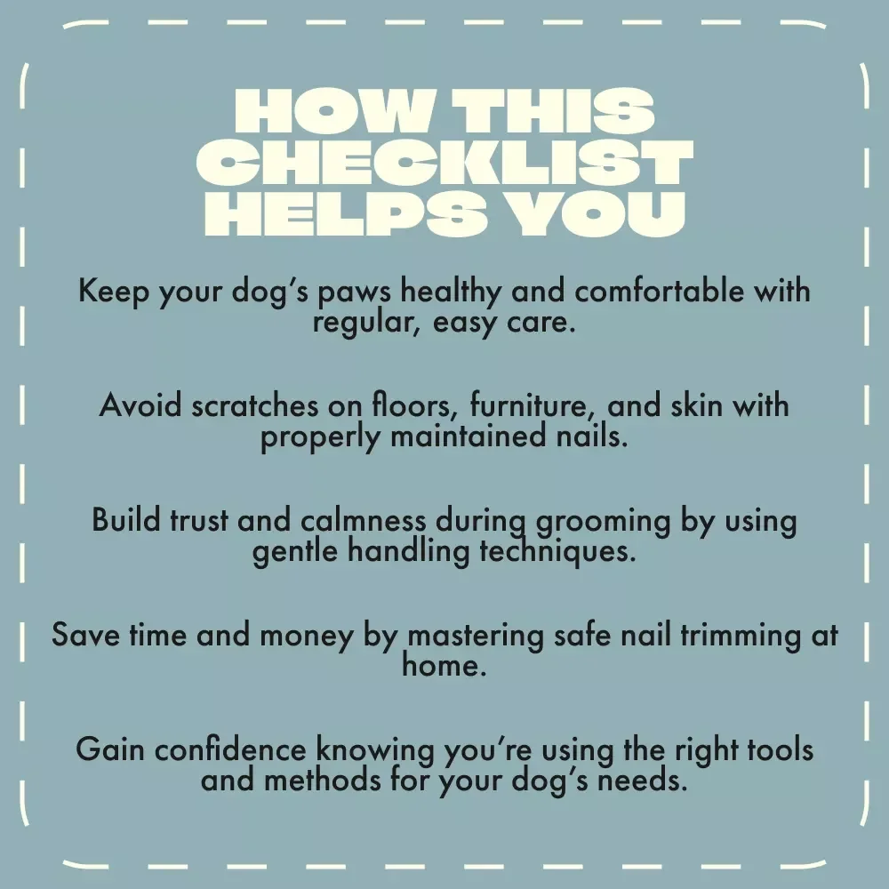 The Best Way to Trim Your Dog’s Nails | Printable Dog Nail Care Checklist | Digital Download for Pet Grooming at Home