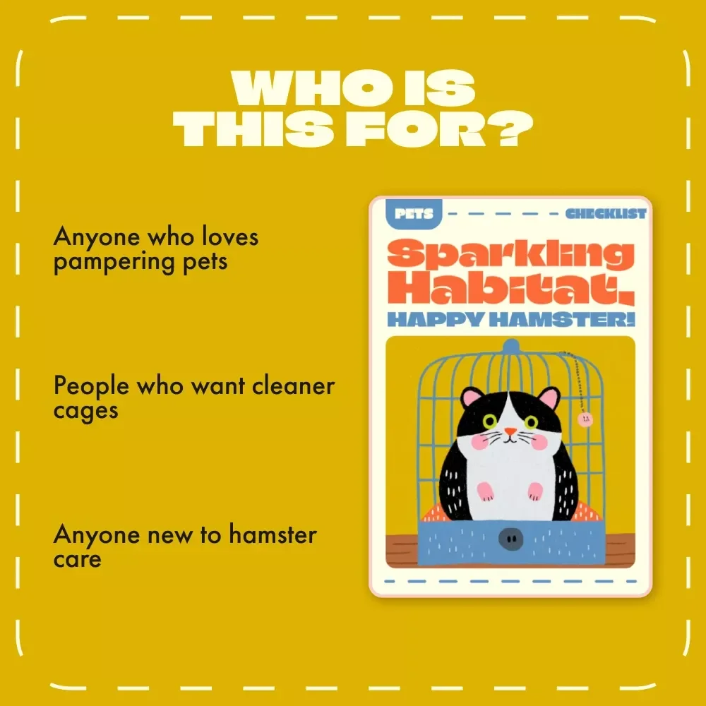 Sparkling Habitat, Happy Hamster! | Printable Hamster Cage Cleaning Checklist | How to Clean a Hamster Cage Step-by-Step Guide for Pet Owners