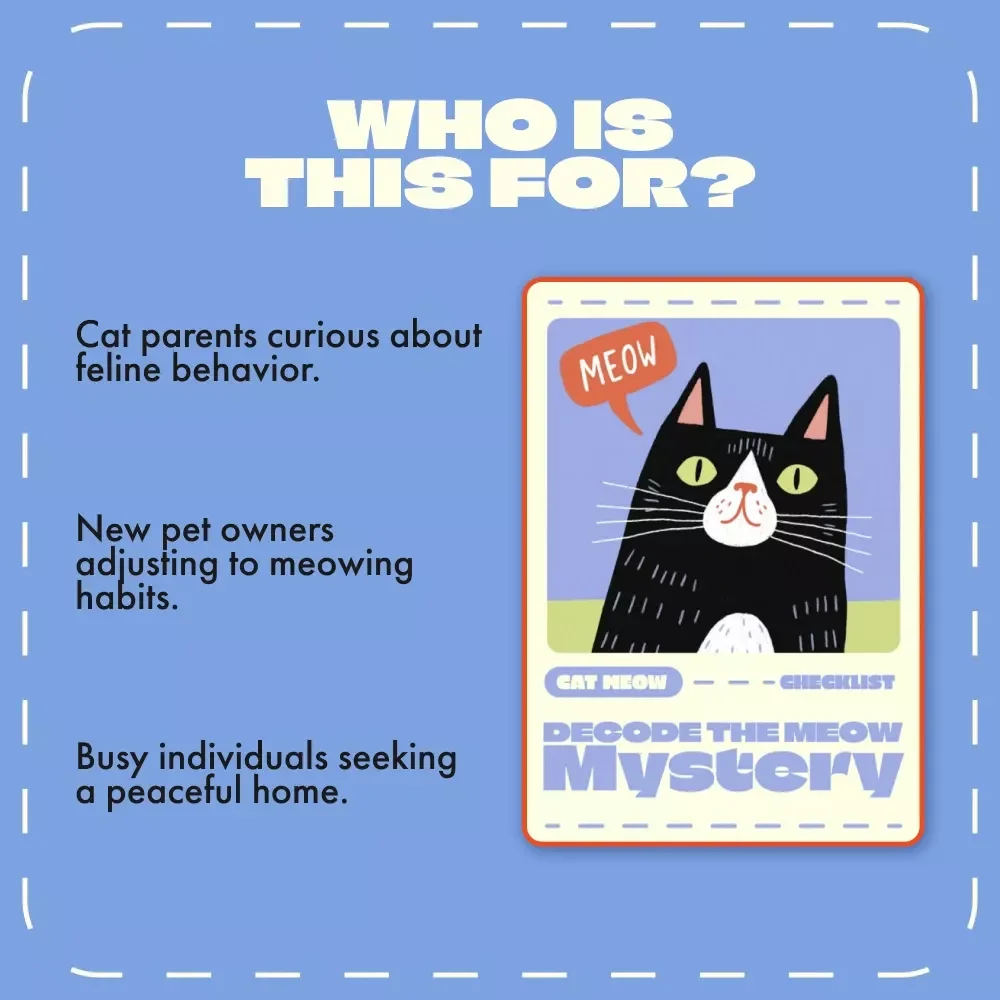 Decode the Meow Mystery | Cat Behavior Checklist | Digital Download | Why Does My Cat Meow So Much | Pet Owner’s Guide to Understanding Cat Communication