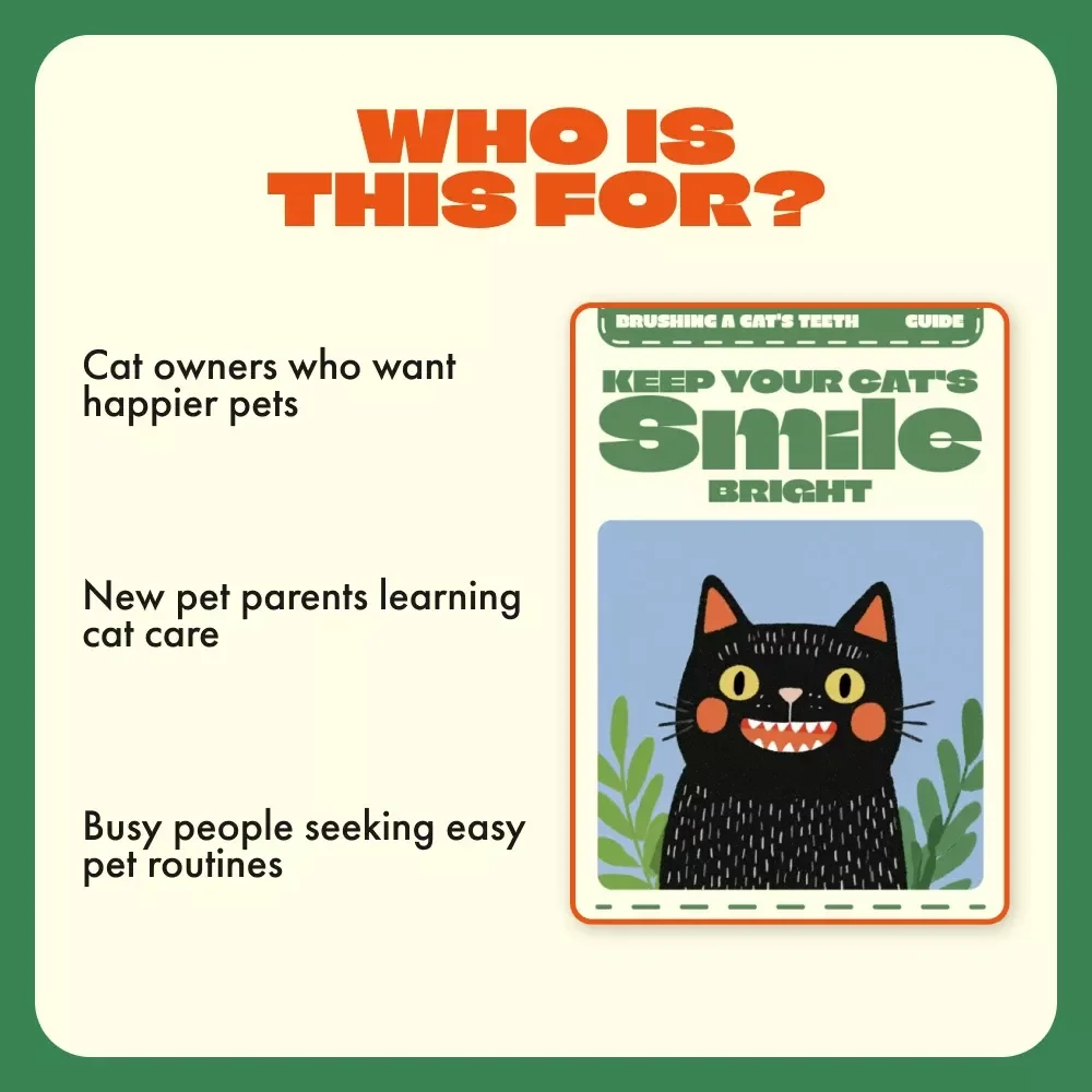Keep Your Cat’s Smile Bright | How to Brush a Cat’s Teeth Guide | Feline Dental Care eBook for Cat Owners | Step-by-Step Digital Download for Pet Lovers