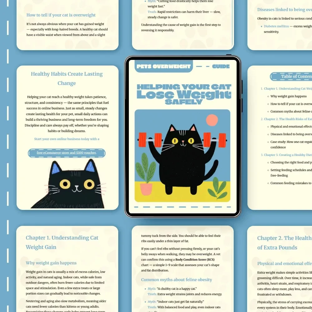 Helping Your Cat Lose Weight Safely | What to Do If Your Cat Is Overweight | Cat Weight Loss eBook & Guide for Pet Parents