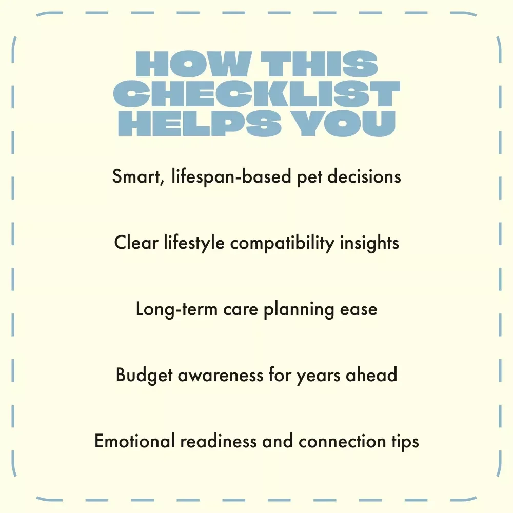 Lifespan Matters: The Ultimate Pet-Choosing Checklist | Digital Download Guide for Choosing a Pet Based on Lifespan | Pet Owner Planning eBook for Responsible, Lifelong Companionship