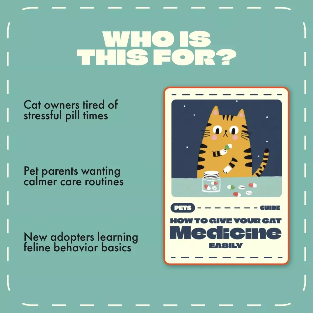 How to Give Your Cat Medicine Easily | eBook Guide for Cat Owners | Learn how to give a cat a pill without stress or scratches | Digital Download