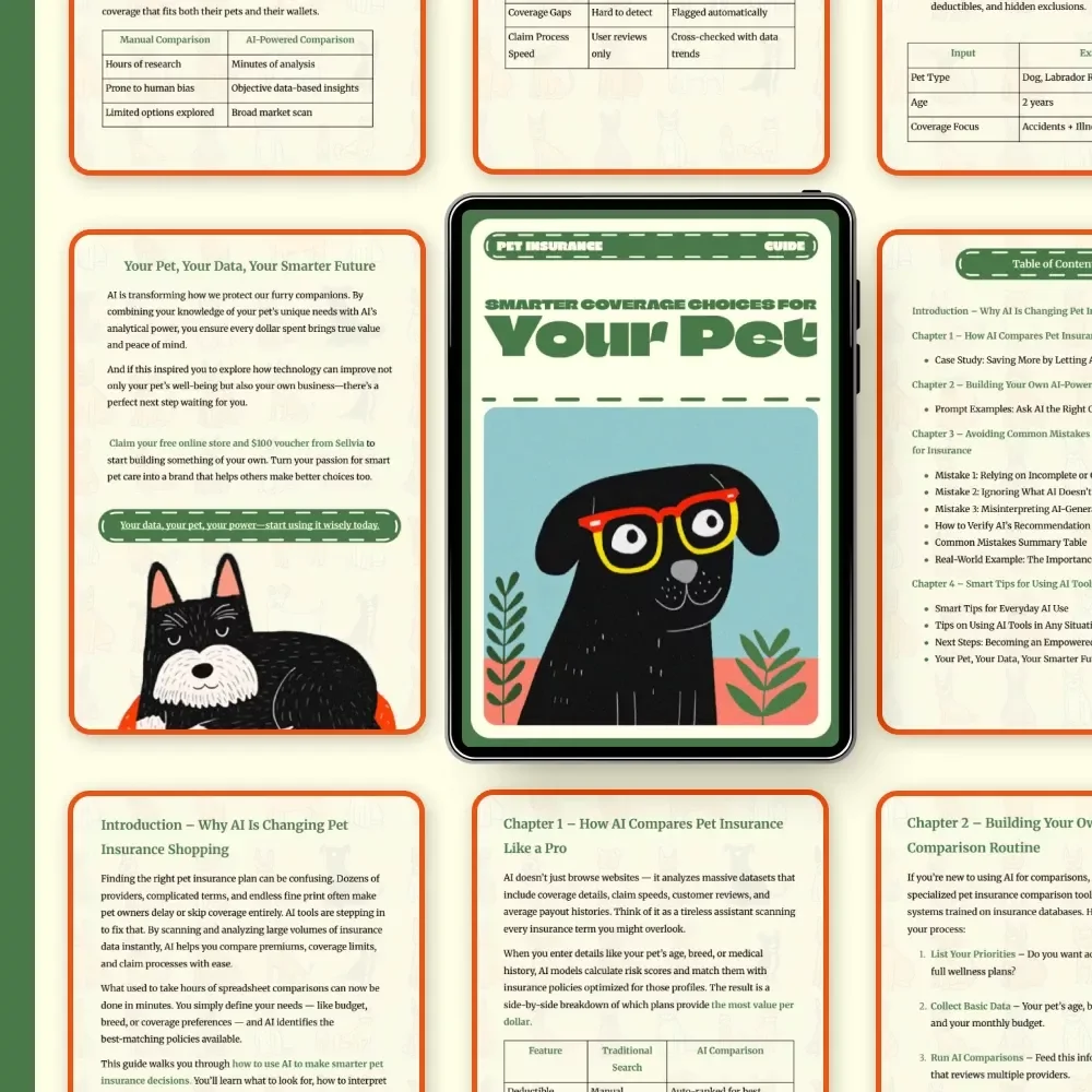 Smarter Coverage Choices for Your Pet | Digital Guide on How to Use AI to Compare Pet Insurance Plans | Pet Insurance Savings eBook for Smart Pet Parents