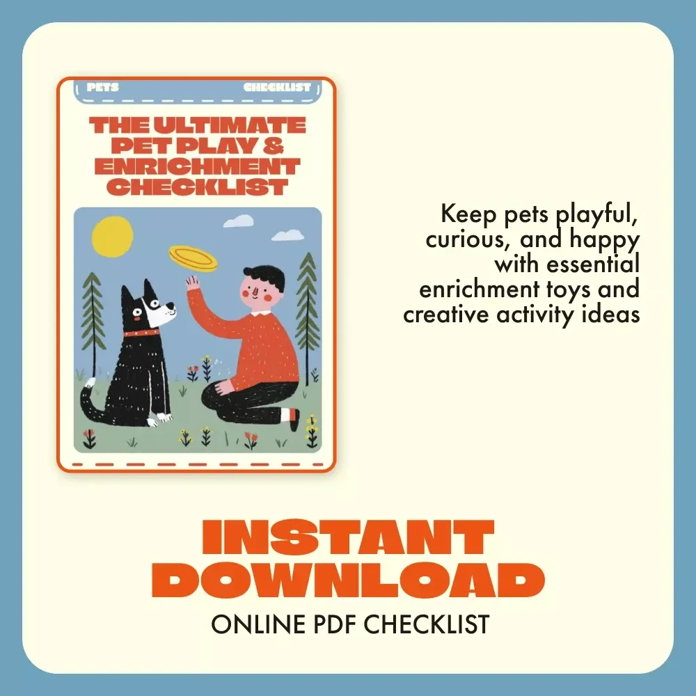The Ultimate Pet Play & Enrichment Checklist | Digital Download for Toys and Enrichment Supplies for Pets | Printable Pet Care Guide for Dogs, Cats, and Small Animals