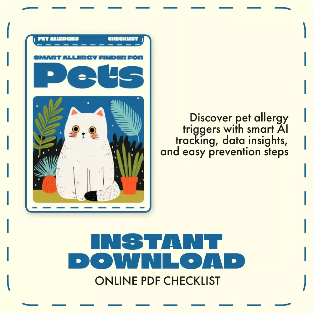 Smart Allergy Finder for Pets | AI-Powered Pet Allergy Guide, Digital Download, Dog & Cat Health Tracker, Vet-Approved eBook for Detecting and Managing Allergies
