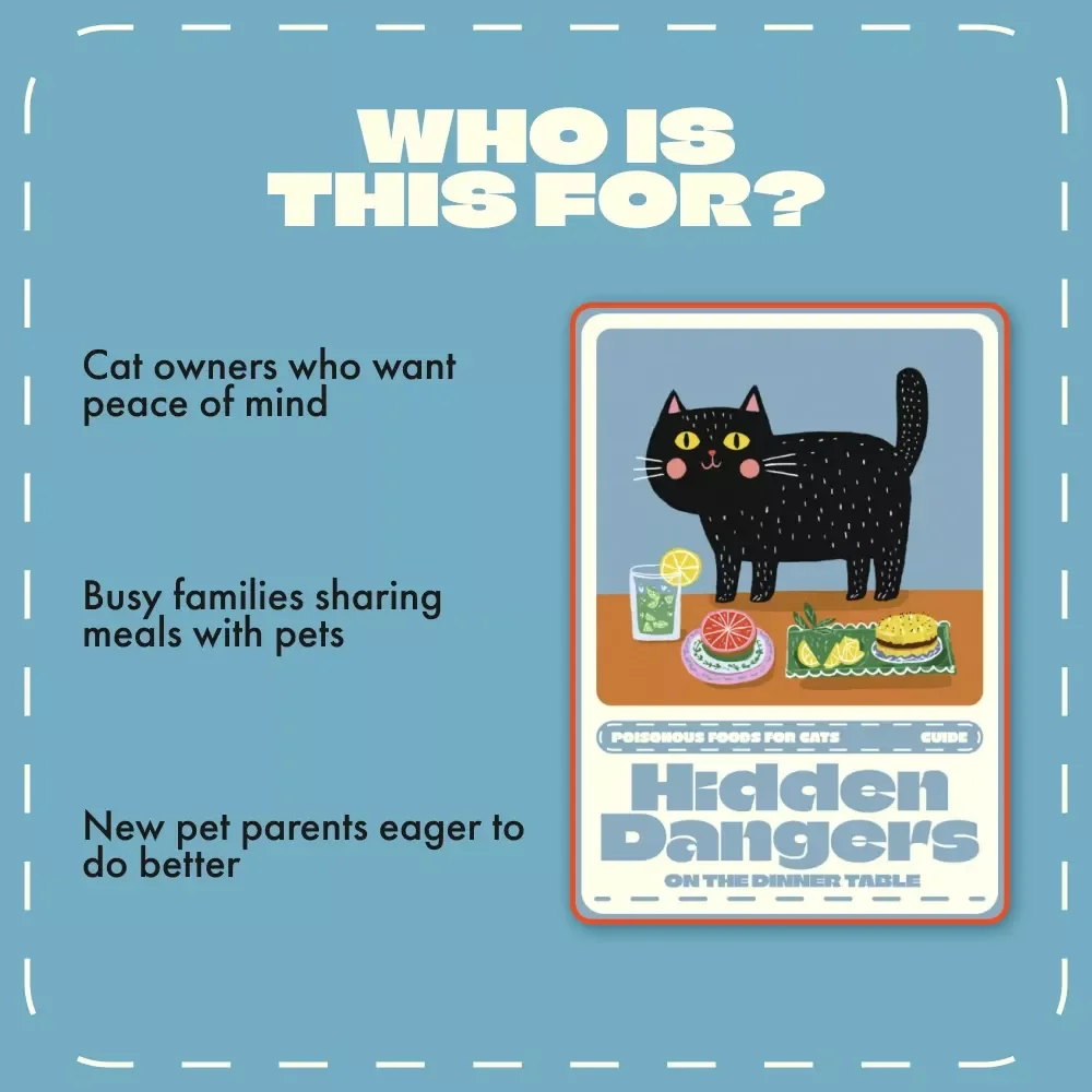 Hidden Dangers on the Dinner Table | Cat Safety Guide | Digital Download on Poisonous Foods for Cats | Pet Owner Must-Have eBook