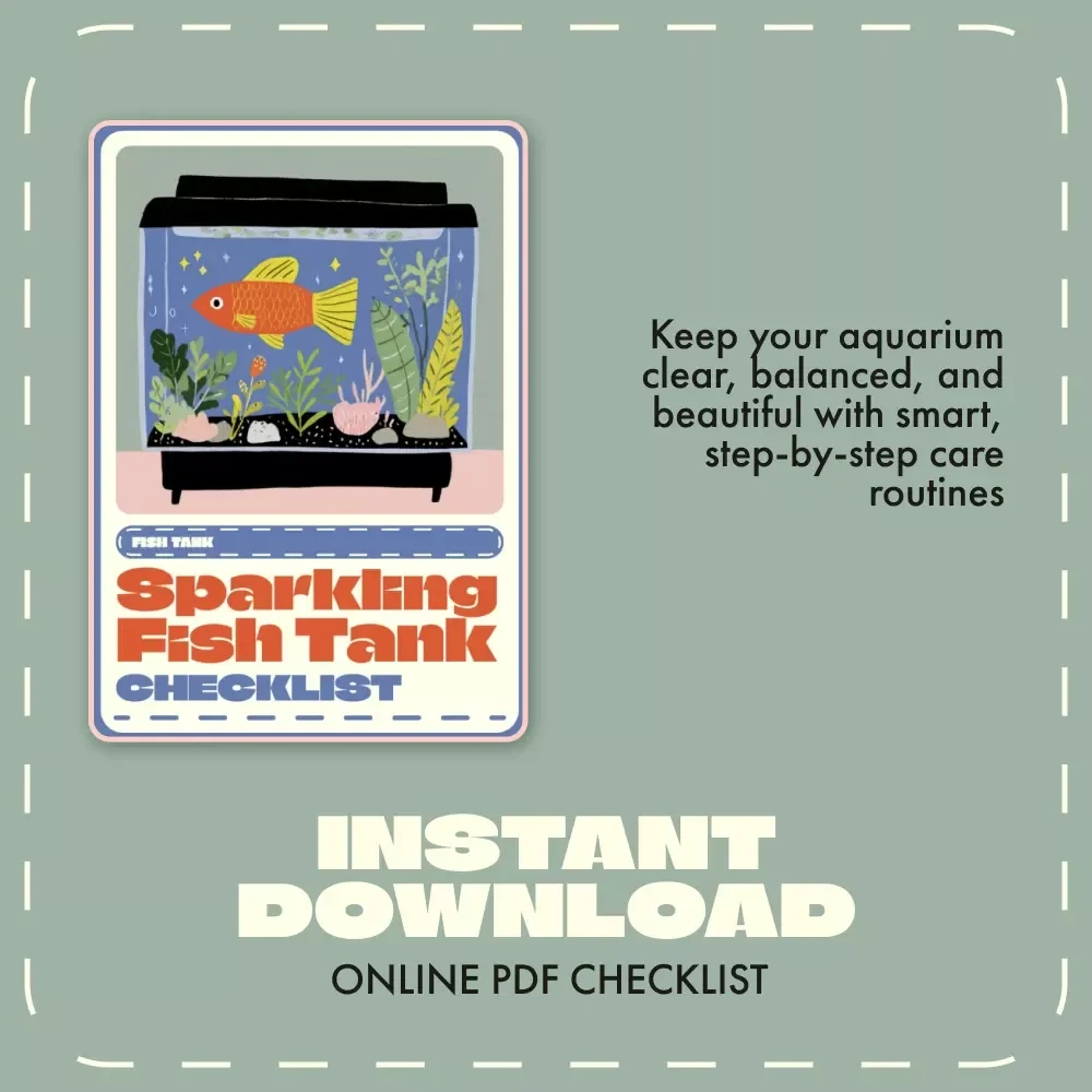Sparkling Fish Tank Checklist | Digital Aquarium Cleaning Guide | How Often Should I Clean a Fish Tank | Printable & Editable Aquarium Maintenance Schedule