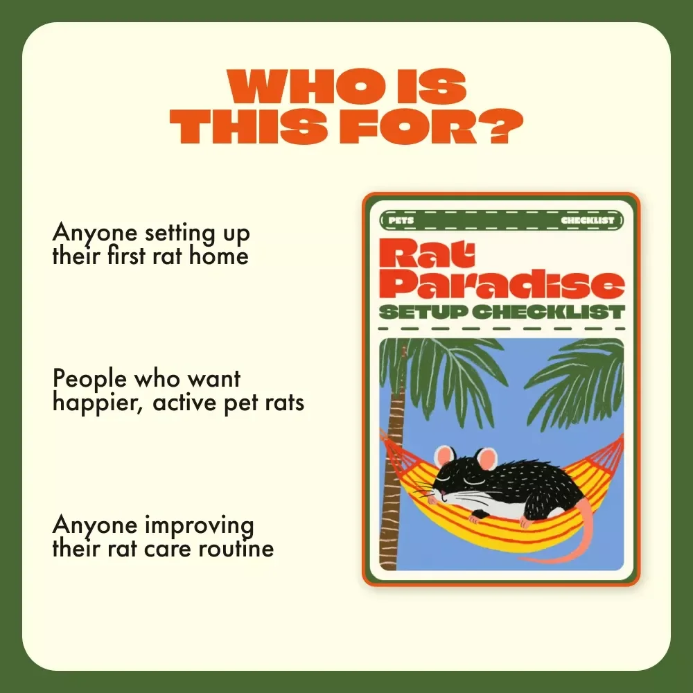 Rat Paradise Setup Checklist | Printable Rat Cage Setup and Enrichment Guide for Happy, Healthy Pet Rats | Digital Download for Rat Owners