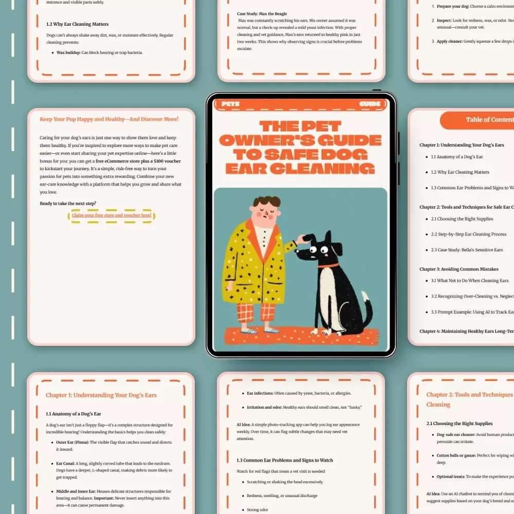 The Pet Owner’s Guide to Safe Dog Ear Cleaning | Printable Digital Guide for Cleaning Dog Ears Safely | Vet-Approved eBook for Pet Parents