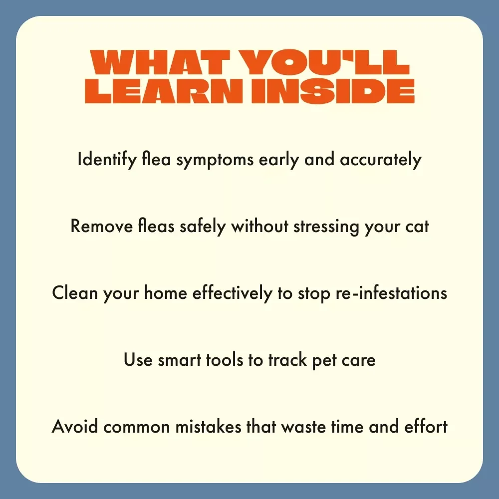 Keep Your Cat Flea-Free | Digital Pet Care Guide | What to Do If Your Cat Has Fleas | Printable eBook for Cat Owners