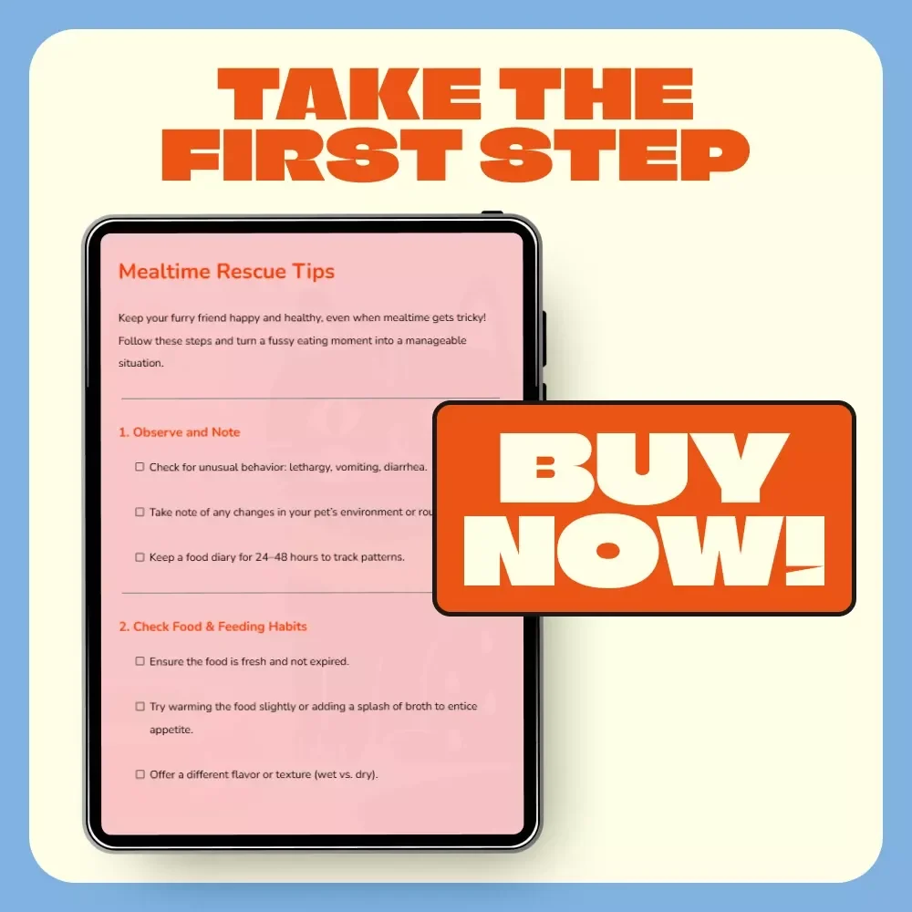Mealtime Rescue Tips | Printable Pet Feeding Checklist | What to Do When Pet Won’t Eat | Digital Download for Pet Owners & Animal Lovers