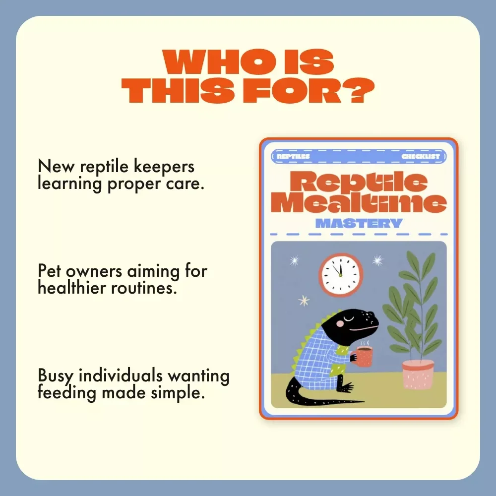 Reptile Mealtime Mastery | Feeding Schedules for Reptiles Checklist | Digital Download Guide for Reptile Owners, Herpetology Enthusiasts & Pet Keepers