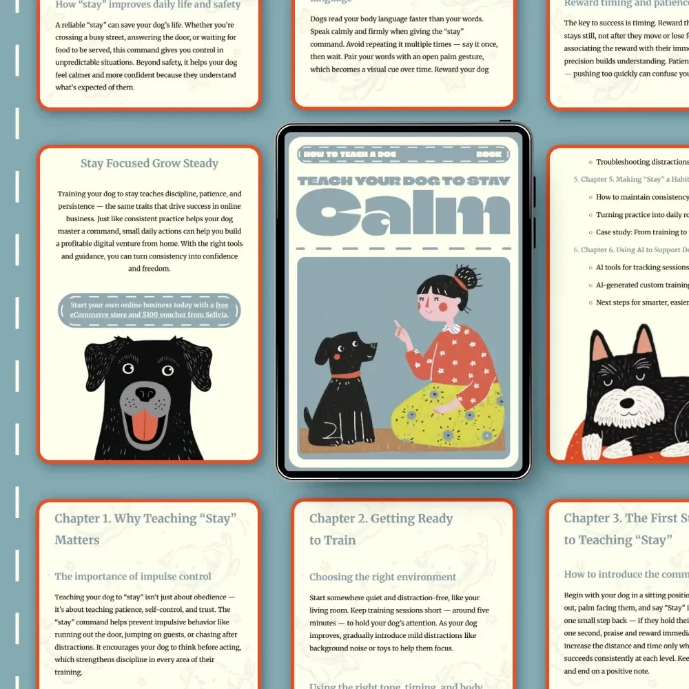 Teach Your Dog to Stay Calm | Dog Training eBook for Beginners | Step-by-Step Guide on How to Teach a Dog to Stay | Digital Download Pet Training Manual