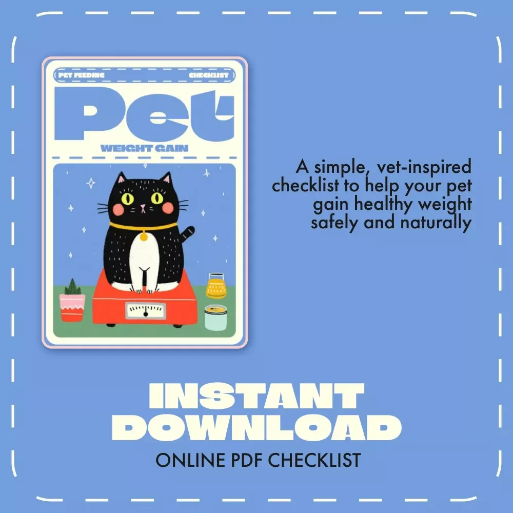 Pet Weight Gain Checklist | Digital Download | Pet Health Tracker, Weight Journal & Feeding Guide for Dogs and Cats | Printable Pet Planner for Healthy Weight Gain