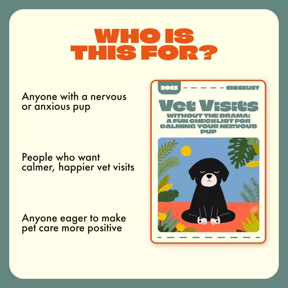 Vet Visits Without the Drama: A Fun Checklist for Calming Your Nervous Pup | Printable Guide for Dog Owners | Dog Anxiety Relief Tips | what to do when your dog is scared of the vet | Puppy Care Digital Download