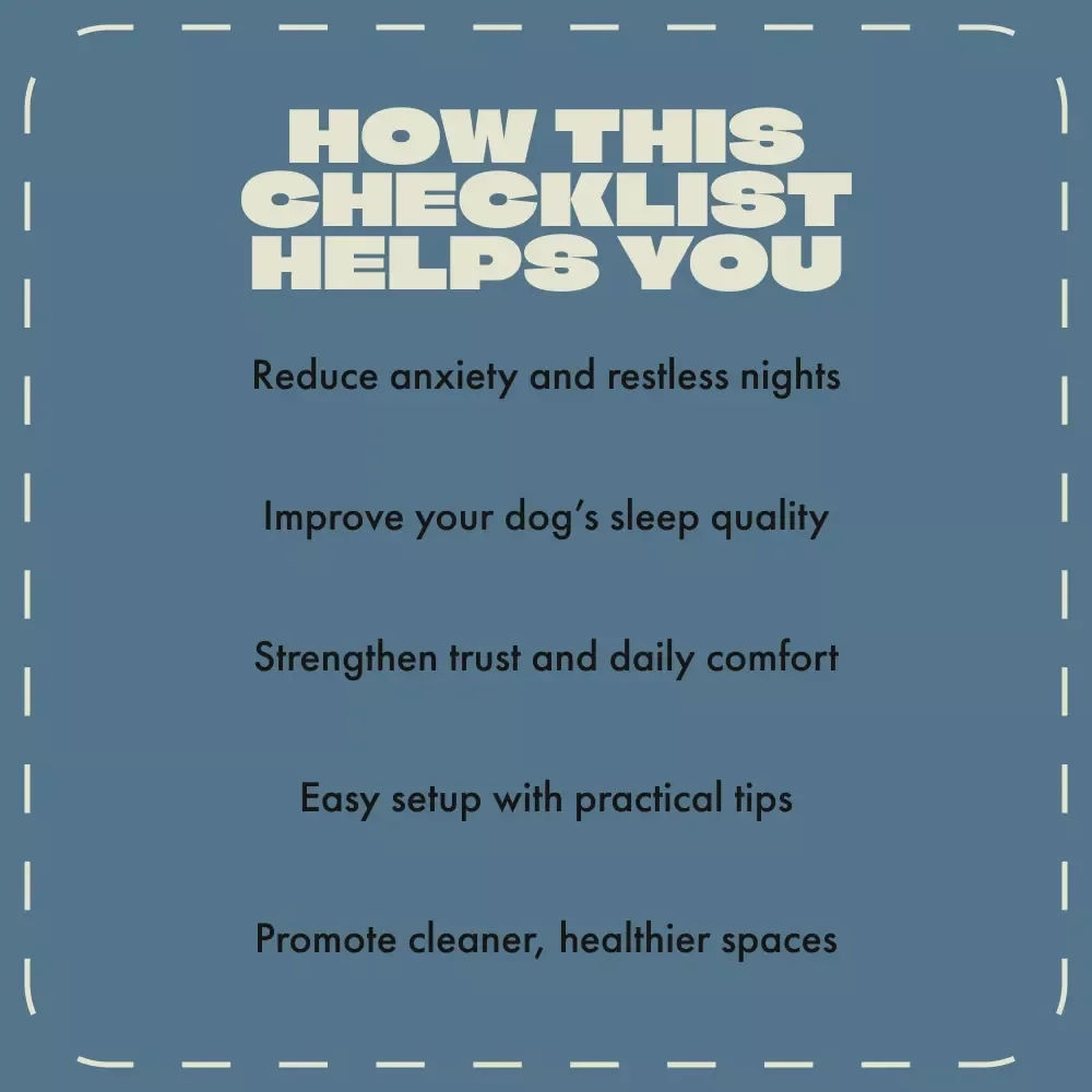 The Cozy Pup Sleep Space – Printable Dog Sleep Area Checklist | Pet Care eBook | Dog Anxiety Relief Guide | Cozy Bed Setup for Puppies & Senior Dogs | Digital Download