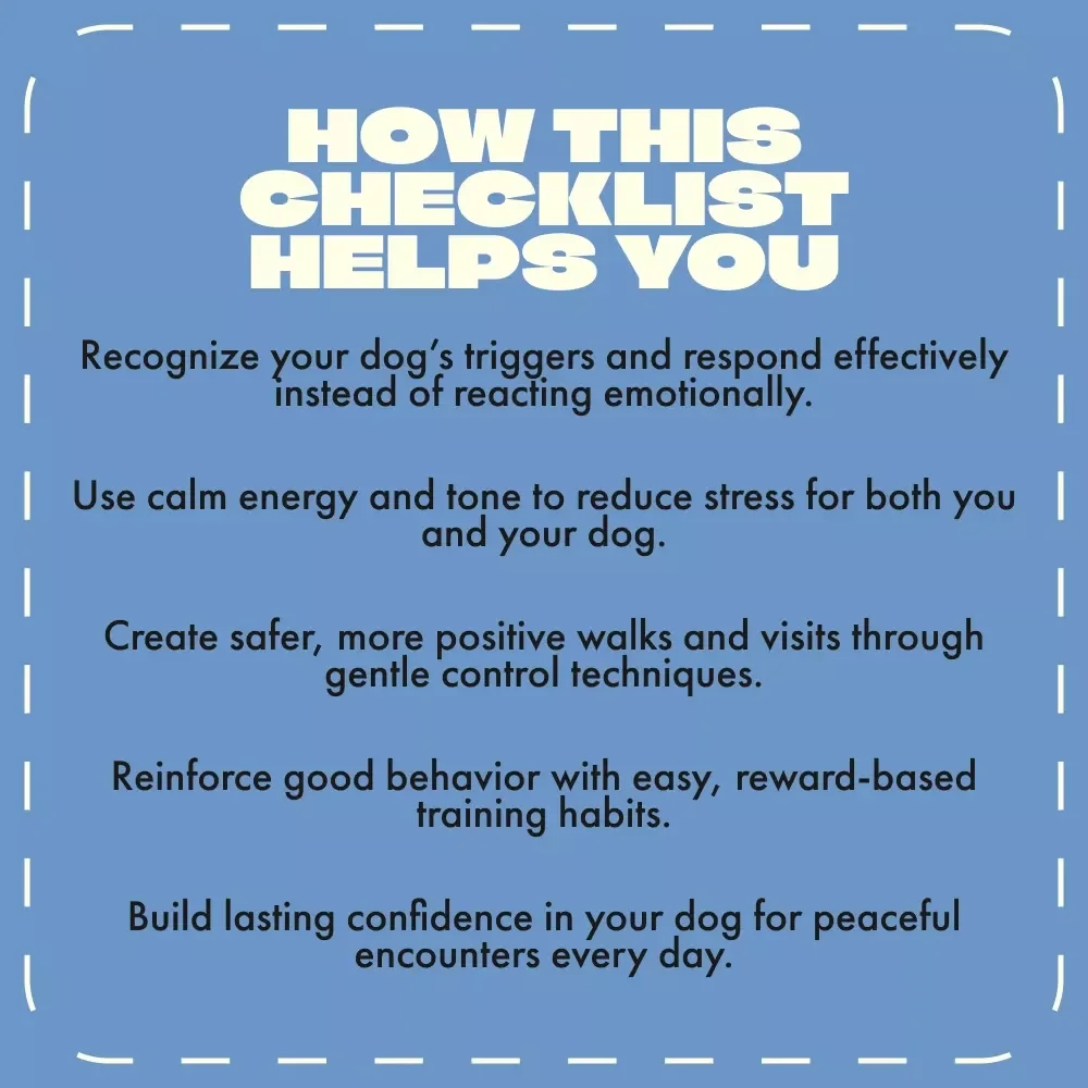 What to Do When Your Dog Barks at Strangers | Printable Dog Training Checklist | Calm Dog Behavior Guide for Reactive Dogs | Instant Digital Download