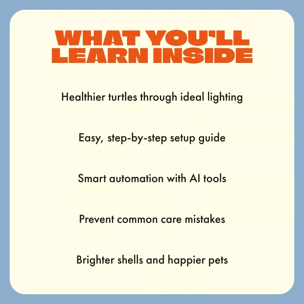 The Complete Guide to Turtle Basking and Lighting | Turtle Basking and Lighting Tips eBook | Digital Download for Healthy Turtles | Essential Reptile Care PDF for Turtle Owners