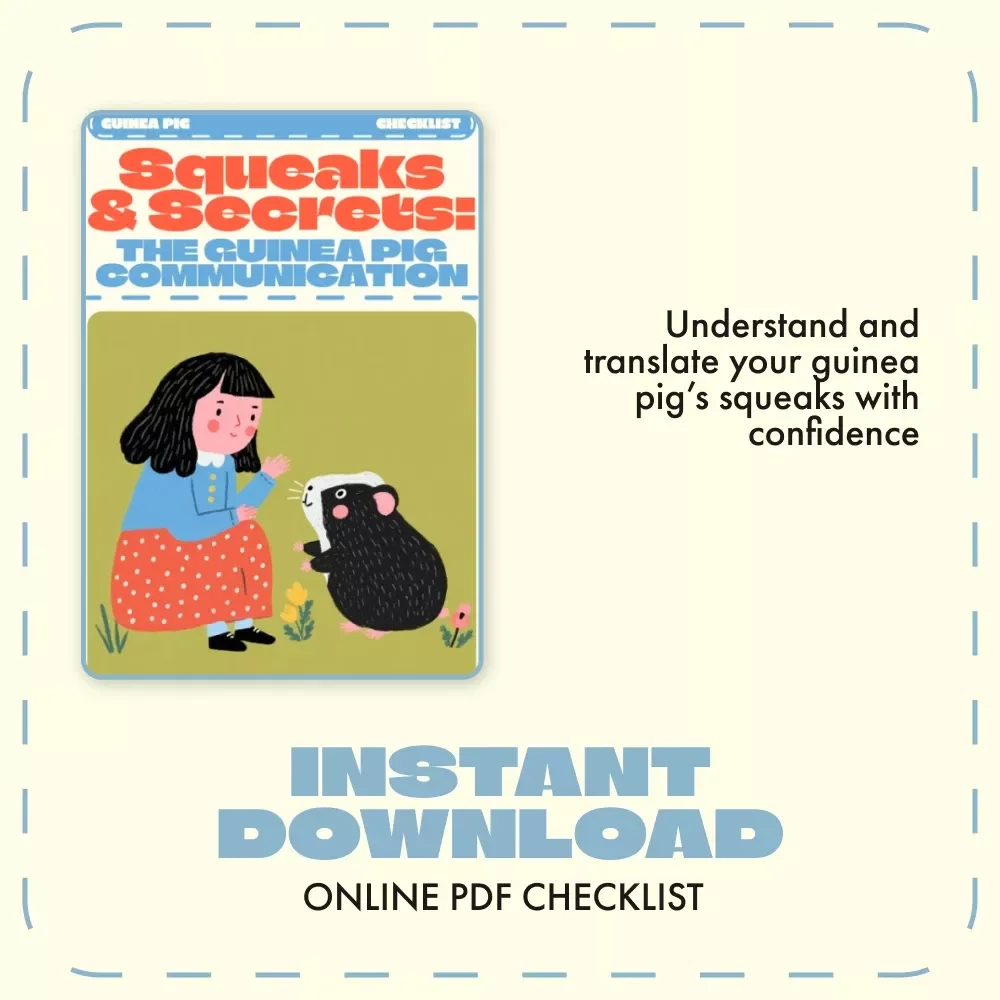Squeaks & Secrets: The Guinea Pig Communication Checklist | Understand Why Is My Guinea Pig Squeaking | Printable & Digital Pet Care Guide for Owners