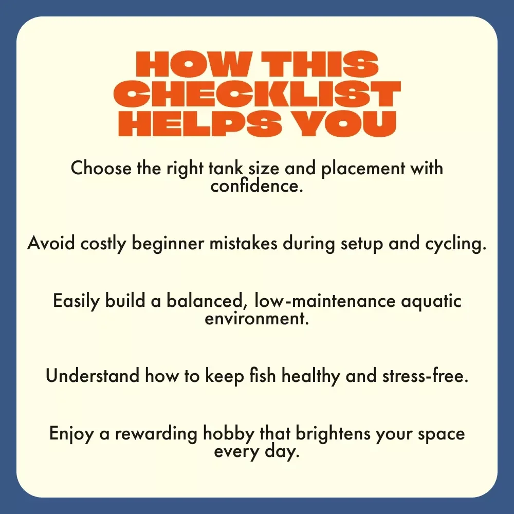 The Fun Aquarium Setup Checklist | Digital Download for Beginners | Aquarium Setup Basics Printable Guide