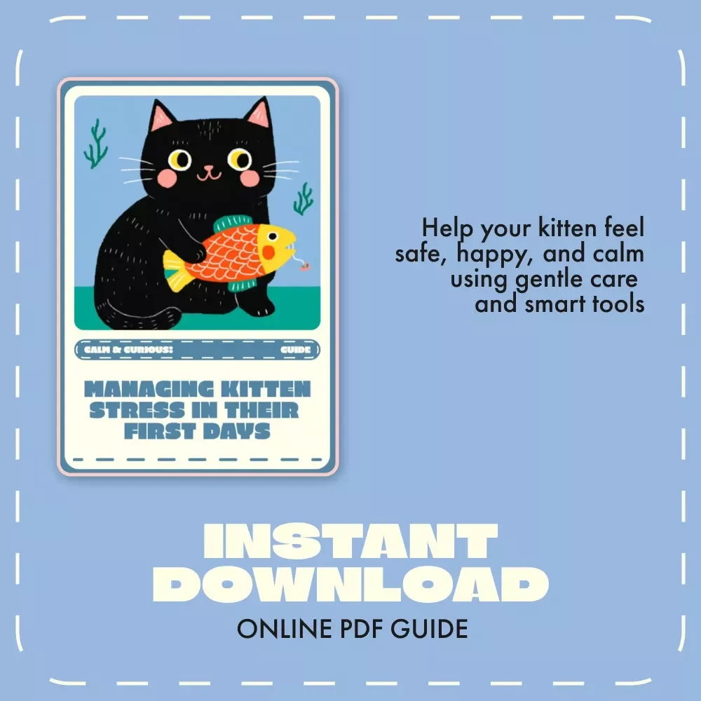 Calm & Curious: Managing Kitten Stress in Their First Days | Digital Guide for New Cat Owners | How to Manage Kitten Stress During First Days | Printable eBook for Gentle Socialization & Comfort