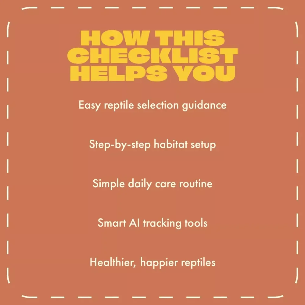 The Reptile Lovers’ Starter Checklist | Digital Reptile Care Guide for Beginners | Best Reptile Pets Care Planner & Printable Checklist