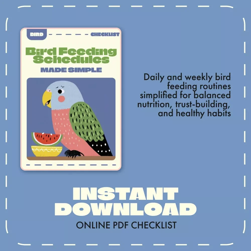 Bird Feeding Schedules Made Simple | Printable Bird Feeding Checklist | Digital Download for Daily Feeding Schedules for Birds