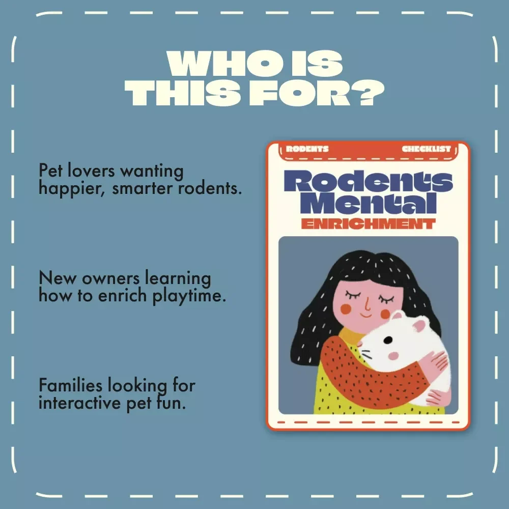 Rodents Mental Enrichment Checklist | Digital Download for Pet Owners | Mental Enrichment for Rodents, Hamsters, Gerbils, Rats & Mice