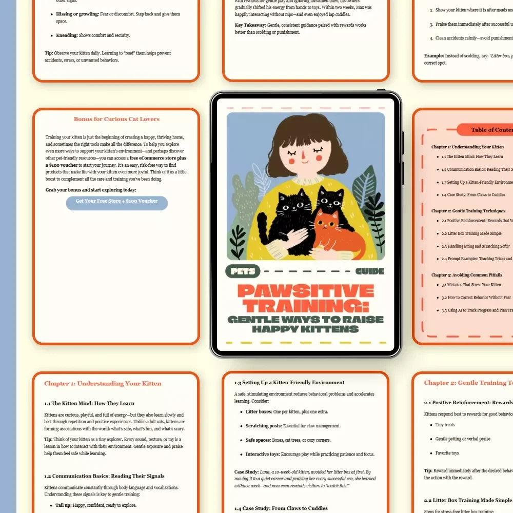 Pawsitive Training: Gentle Ways to Raise Happy Kittens | How to Train Kittens Gently | Kitten Care eBook & Positive Reinforcement Guide for New Cat Owners