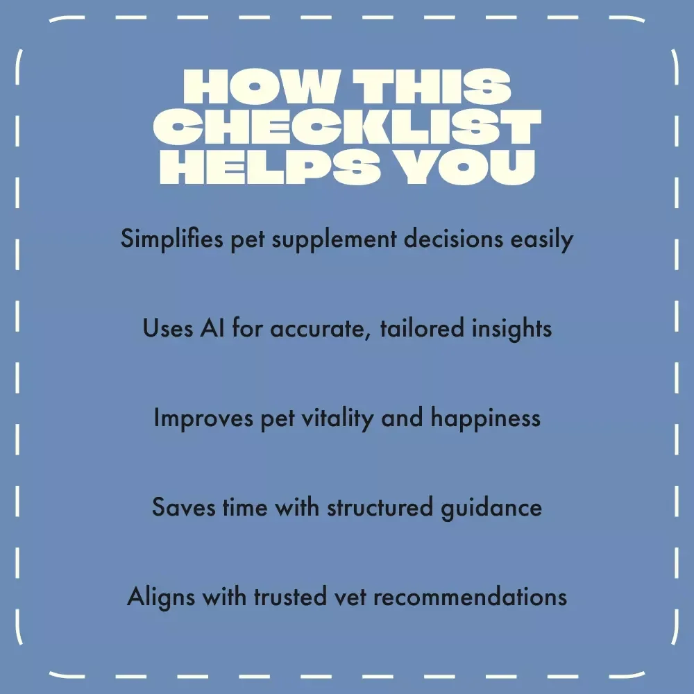 AI-Powered Pet Supplement Selector | Digital Pet Health Guide | AI Nutrition Planner for Cats & Dogs | Printable Pet Care eBook, Vet-Approved Wellness Checklist