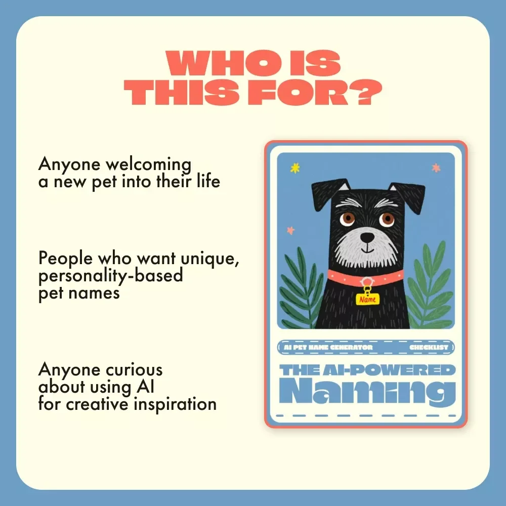 The AI-Powered Naming Checklist | Creative Pet Name Ideas | Printable Digital Download | ai pet name generator for Unique, Fun & Personalized Pet Names