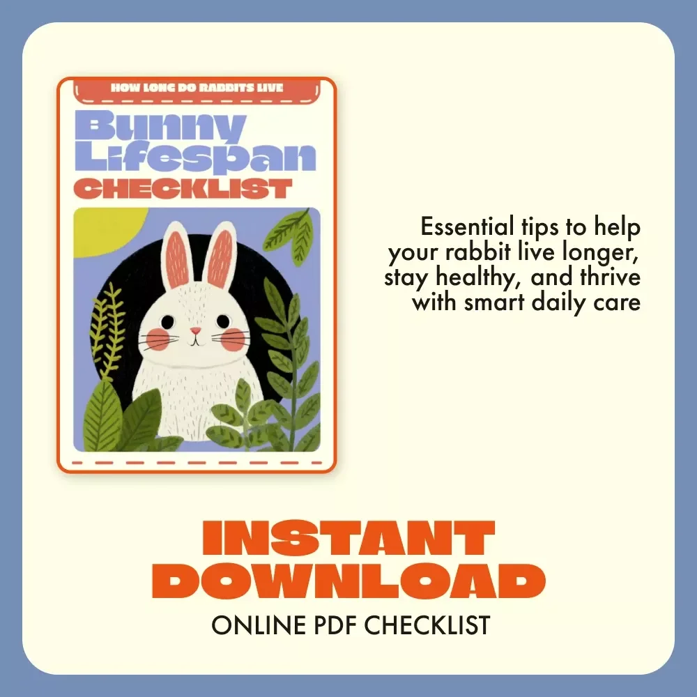 Bunny Lifespan Checklist | How Long Do Rabbits Live | Printable Rabbit Care Guide for Long, Healthy, and Happy Bunny Life | Digital Download Checklist for Rabbit Owners